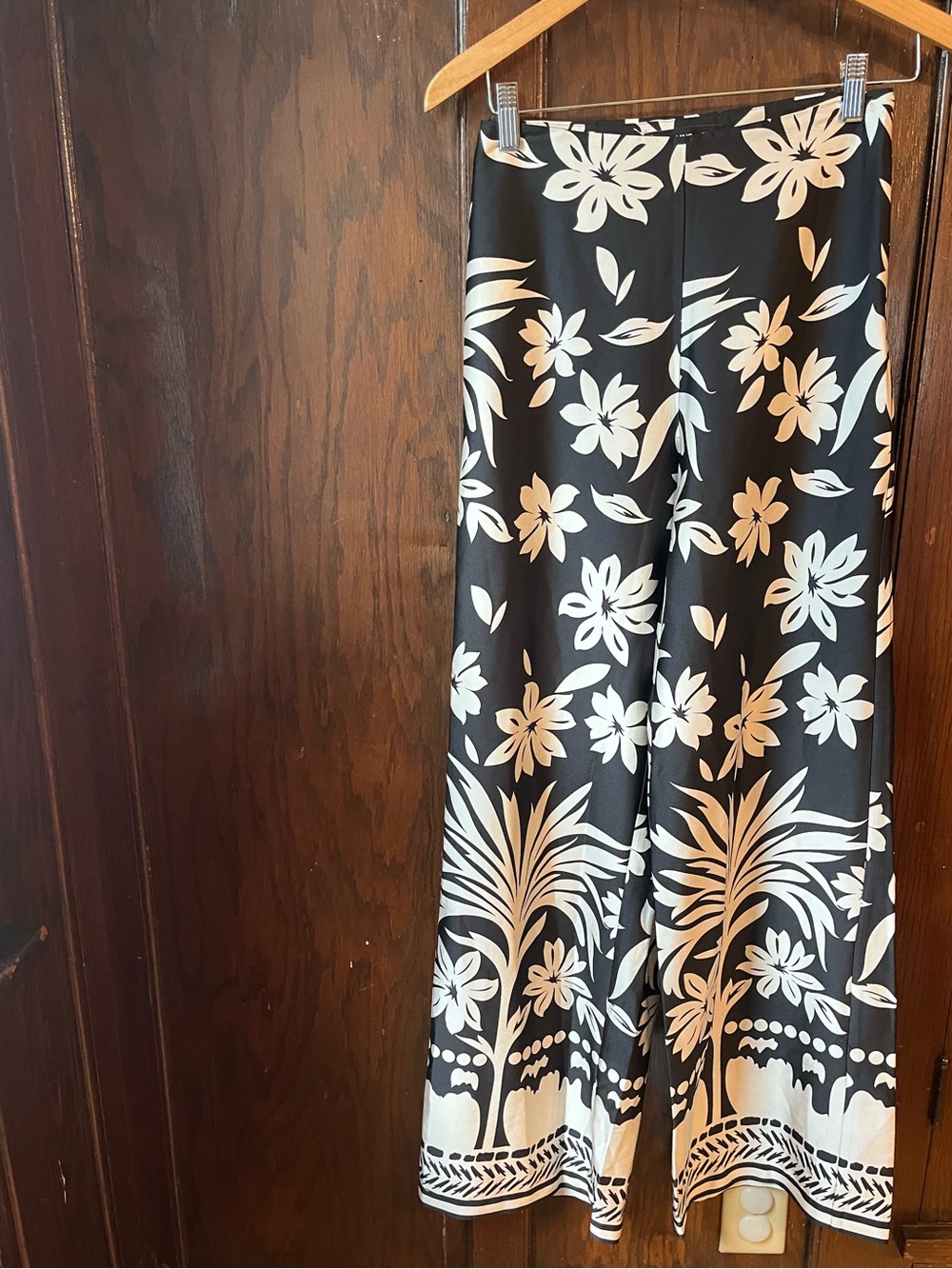 MNG satin-like wide leg pants
